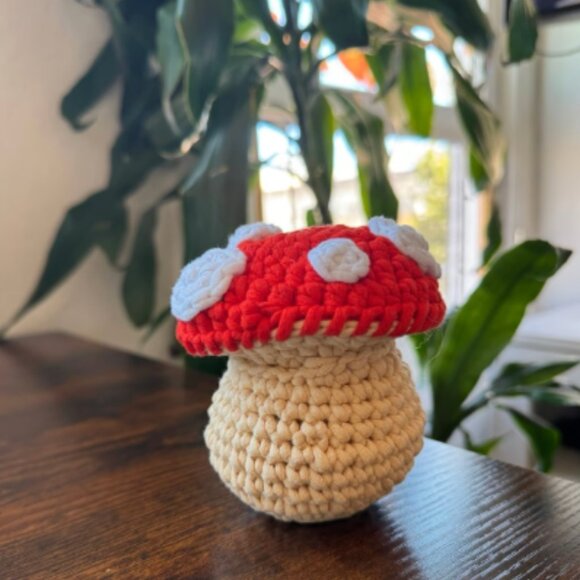 *Pre-Made Plushie* The Woobles Mushroom House (Book Pattern Exclusive w/mod) - Picture 6 of 9